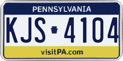 PA license plate KJS4104