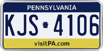 PA license plate KJS4106