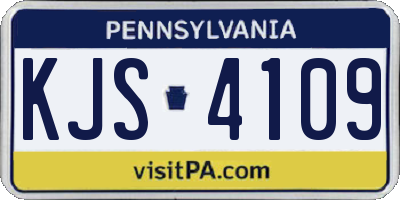 PA license plate KJS4109