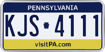 PA license plate KJS4111