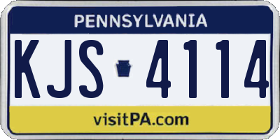 PA license plate KJS4114