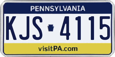 PA license plate KJS4115