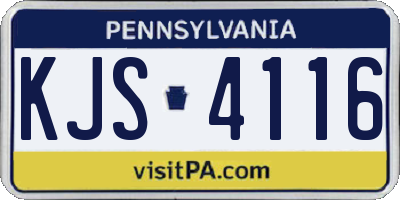 PA license plate KJS4116