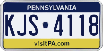 PA license plate KJS4118