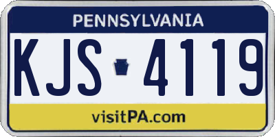 PA license plate KJS4119