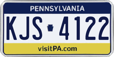 PA license plate KJS4122