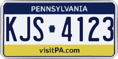 PA license plate KJS4123