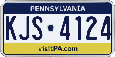 PA license plate KJS4124