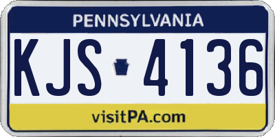 PA license plate KJS4136