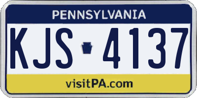 PA license plate KJS4137