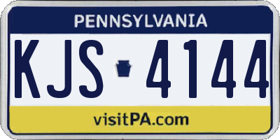 PA license plate KJS4144