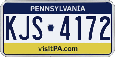 PA license plate KJS4172