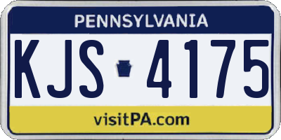 PA license plate KJS4175