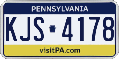 PA license plate KJS4178