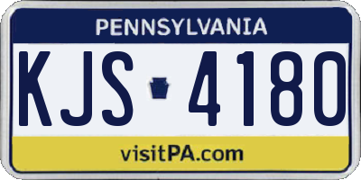 PA license plate KJS4180