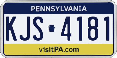 PA license plate KJS4181