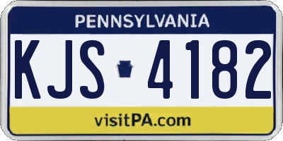 PA license plate KJS4182