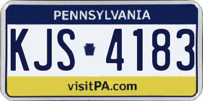 PA license plate KJS4183