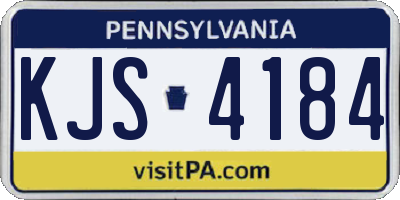PA license plate KJS4184