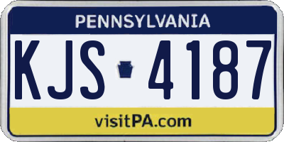 PA license plate KJS4187