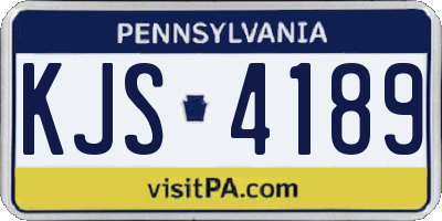 PA license plate KJS4189
