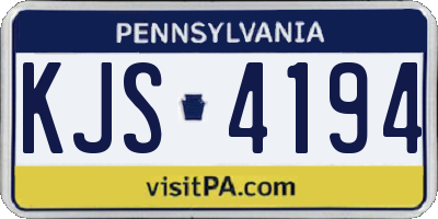 PA license plate KJS4194
