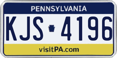 PA license plate KJS4196