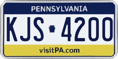 PA license plate KJS4200