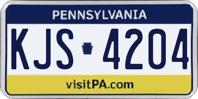 PA license plate KJS4204