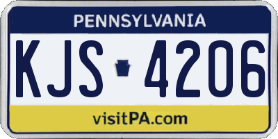 PA license plate KJS4206