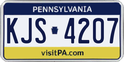 PA license plate KJS4207