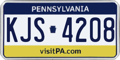 PA license plate KJS4208