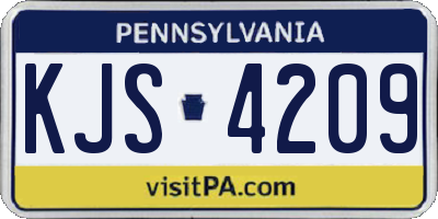 PA license plate KJS4209