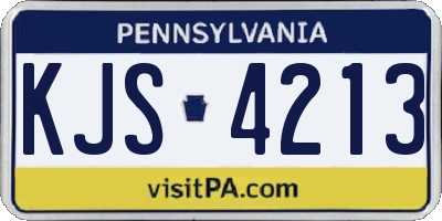 PA license plate KJS4213