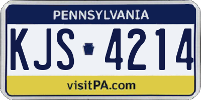 PA license plate KJS4214
