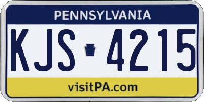 PA license plate KJS4215