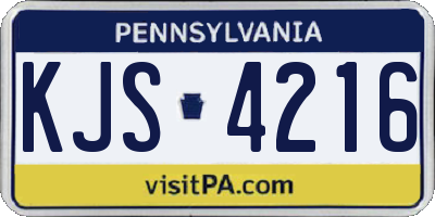 PA license plate KJS4216