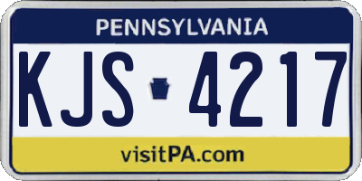PA license plate KJS4217