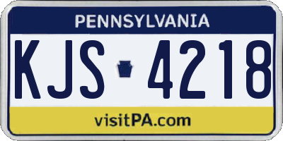 PA license plate KJS4218