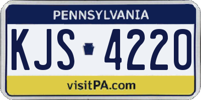 PA license plate KJS4220