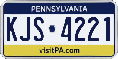 PA license plate KJS4221