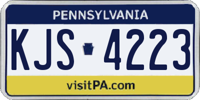 PA license plate KJS4223