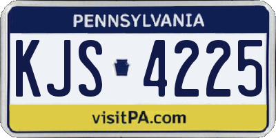 PA license plate KJS4225