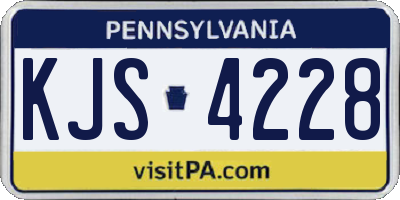PA license plate KJS4228