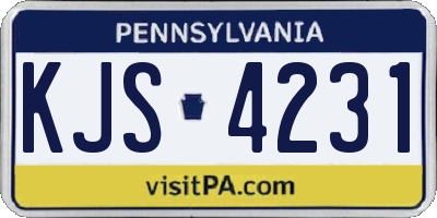 PA license plate KJS4231