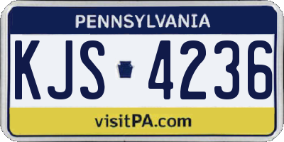 PA license plate KJS4236
