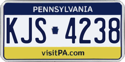 PA license plate KJS4238