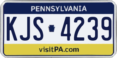 PA license plate KJS4239