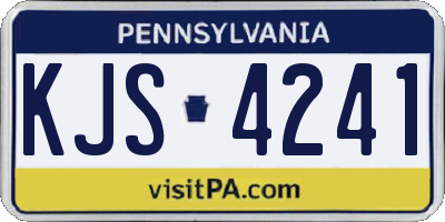 PA license plate KJS4241