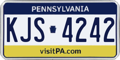 PA license plate KJS4242